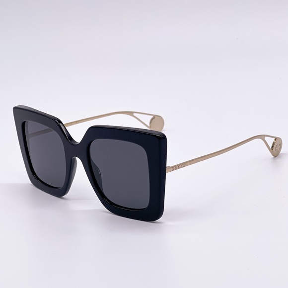 NEW GUCCI GG0435S 001 BLACK SQUARE GUCCI SUNGLASSES - Picture 5 of 12